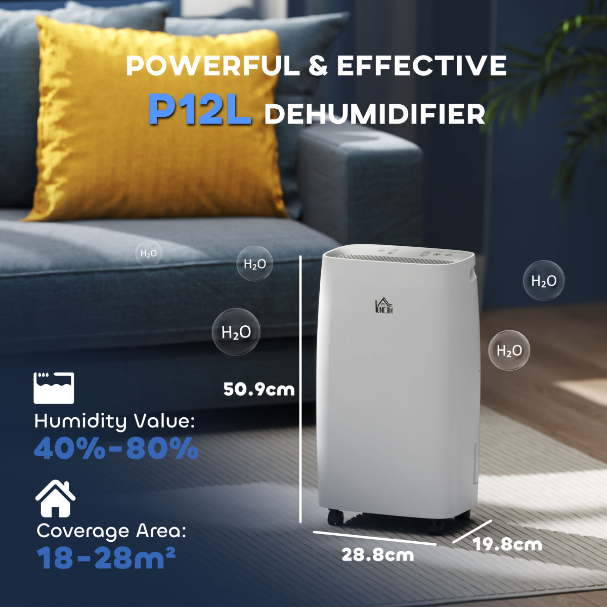 12L Portable Dehumidifier: Quiet, Efficient & Timer-Controlled Comfort