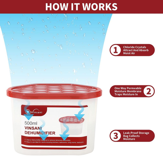 VINSANI 10-Pack Dehumidifier Crystals - Moisture Control & Odor Neutralizer