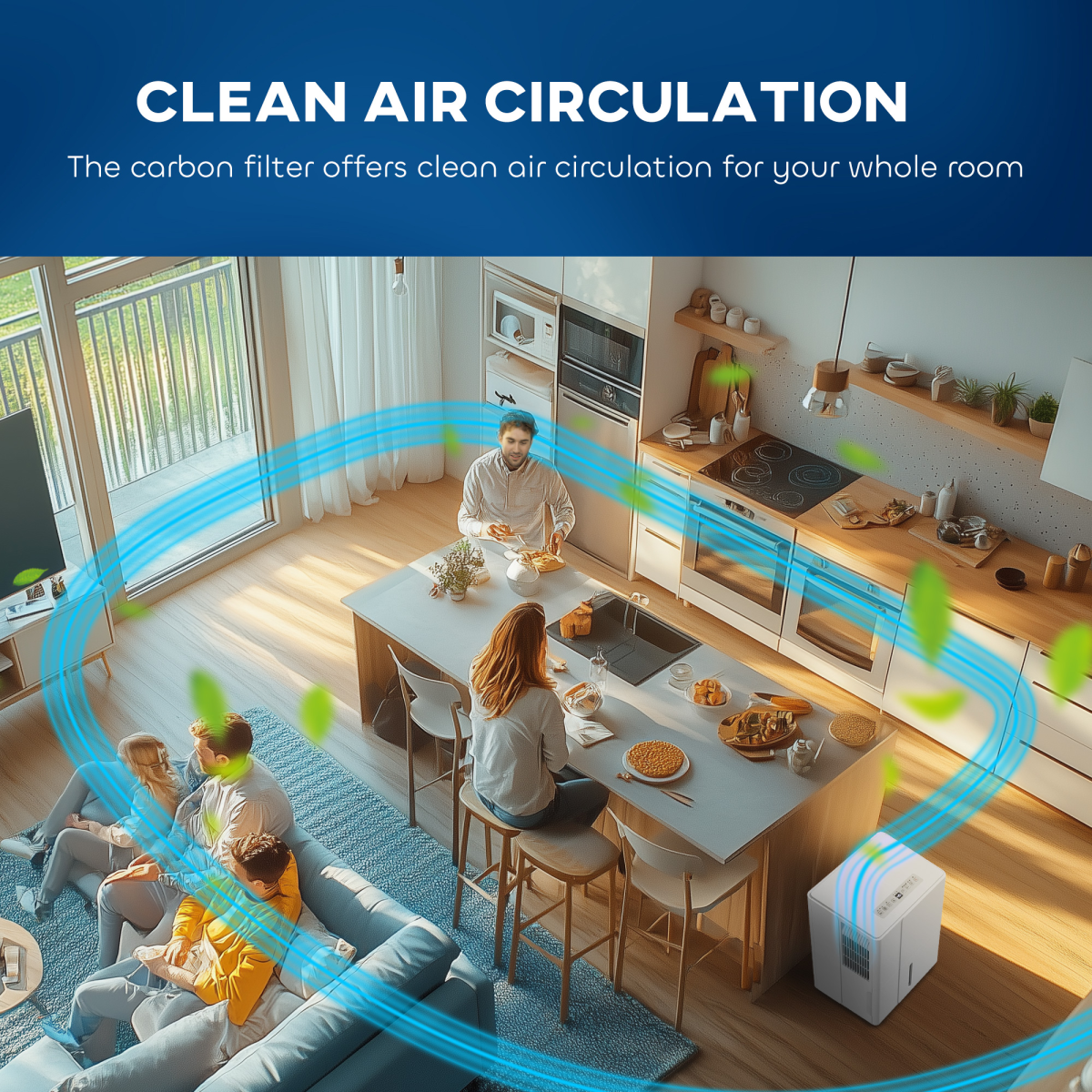 HOMCOM 30L Smart Dehumidifier with Auto Defrost & Air Purifier for Home