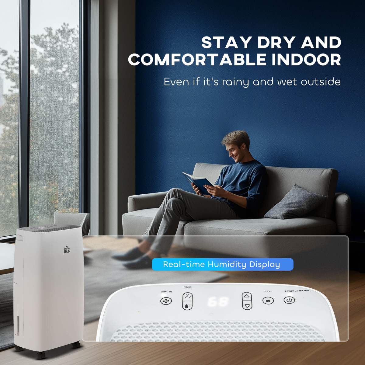 12L Portable Dehumidifier: Quiet, Efficient & Timer-Controlled Comfort