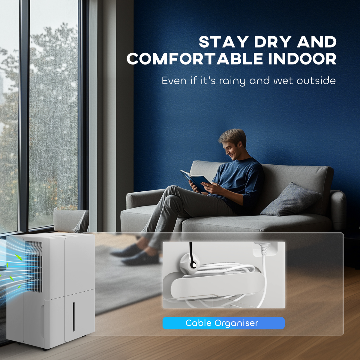 HOMCOM 30L Smart Dehumidifier with Auto Defrost & Air Purifier for Home