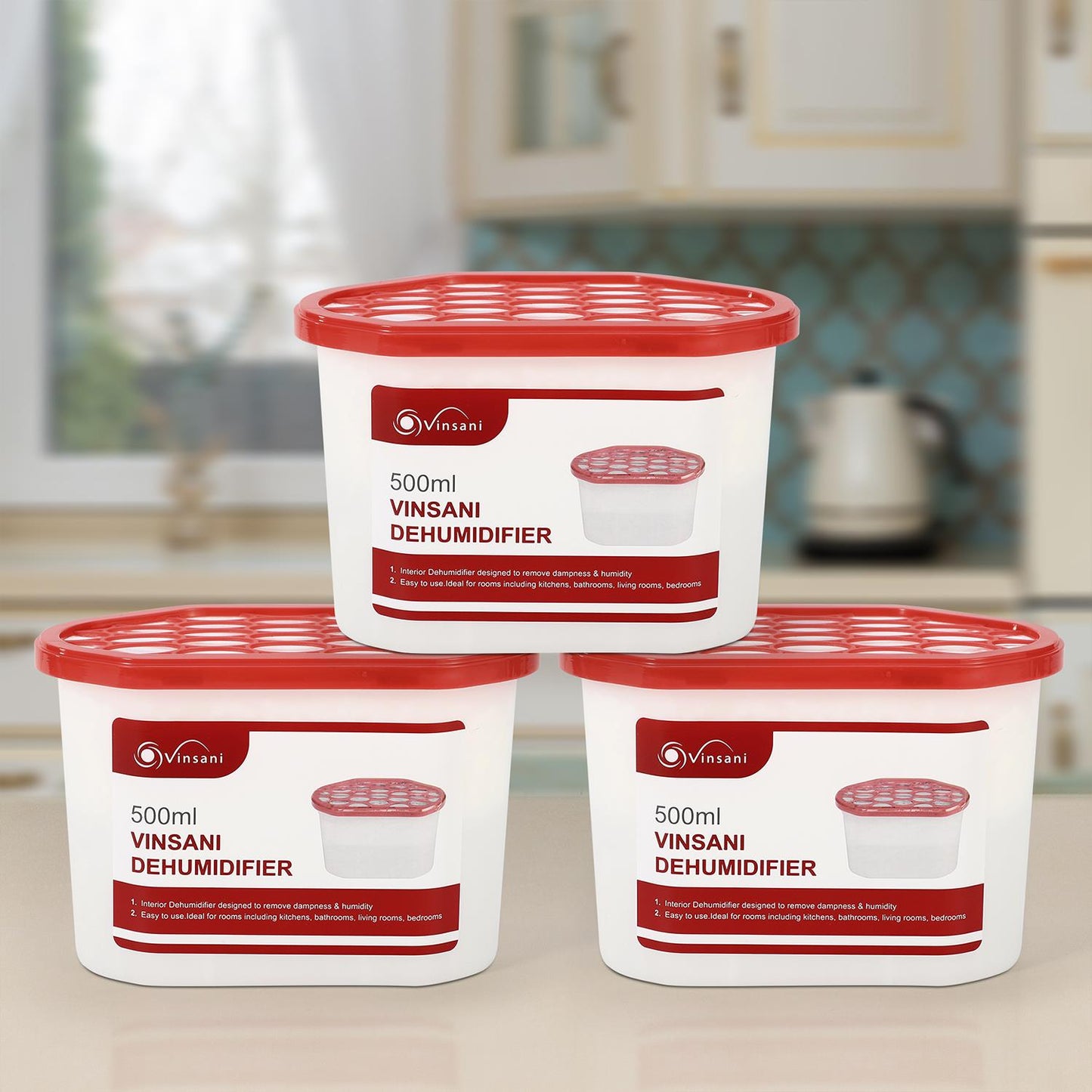 VINSANI 5-Pack Dehumidifier Crystals - Combat Dampness & Odor Effortlessly!