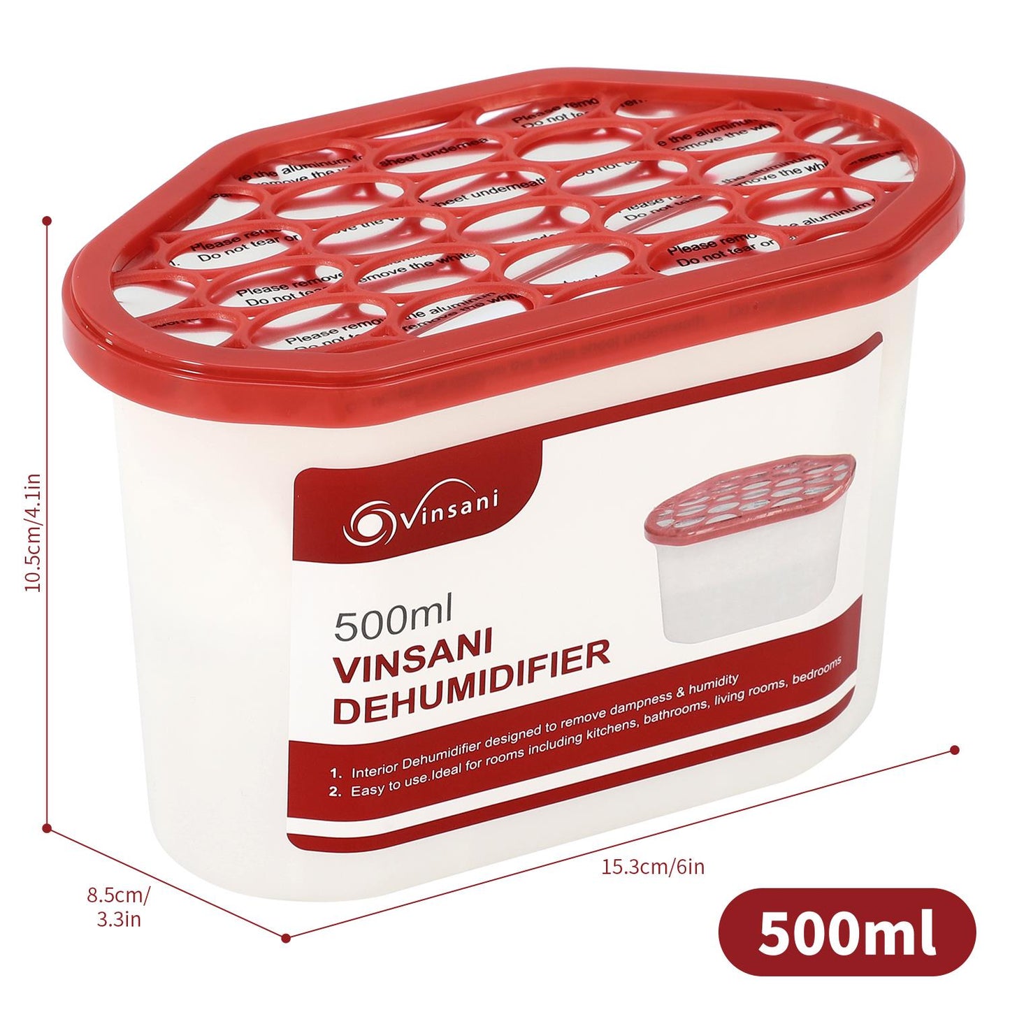VINSANI 5-Pack Dehumidifier Crystals - Combat Dampness & Odor Effortlessly!