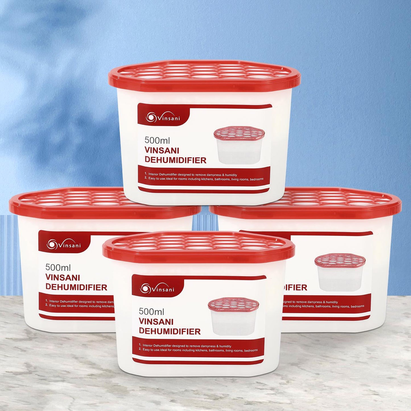 VINSANI 5-Pack Dehumidifier Crystals - Combat Dampness & Odor Effortlessly!