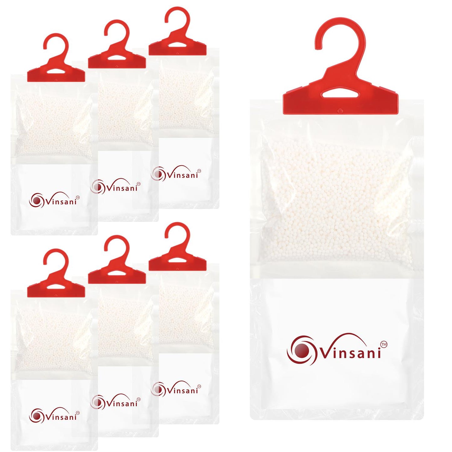 VINSANI 6-Pack Ultra-Absorbent Hanging Wardrobe Dehumidifier Bags