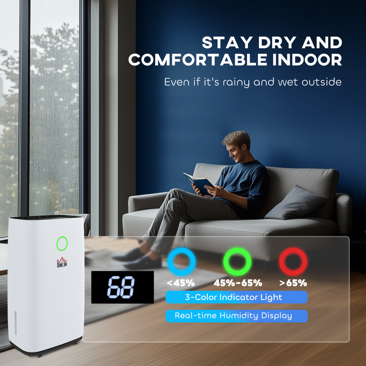 Compact 4L Portable Quiet Dehumidifier - Freshen Your Space Effortlessly!
