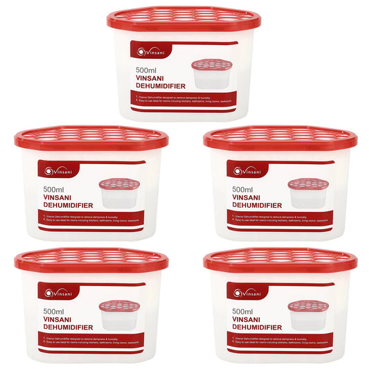 VINSANI 5-Pack Dehumidifier Crystals - Combat Dampness & Odor Effortlessly!