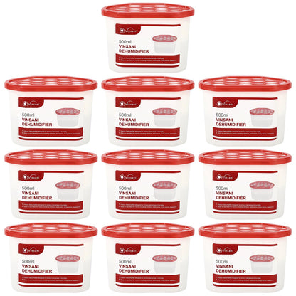 VINSANI 10-Pack Dehumidifier Crystals - Moisture Control & Odor Neutralizer