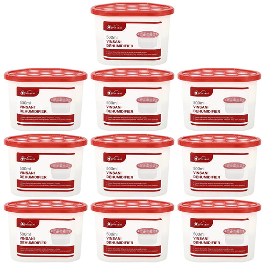 VINSANI 10-Pack Dehumidifier Crystals - Moisture Control & Odor Neutralizer
