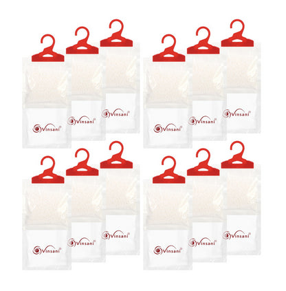 VINSANI 12PC Hydrophilic Hang Dehumidifier Bags - Moisture Control & Odour Neutralizer