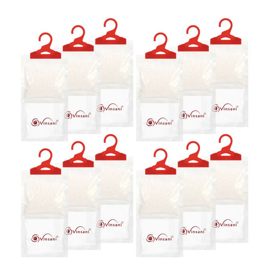 VINSANI 12PC Hydrophilic Hang Dehumidifier Bags - Moisture Control & Odour Neutralizer
