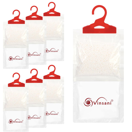 VINSANI 6-Pack Ultra-Absorbent Hanging Wardrobe Dehumidifier Bags